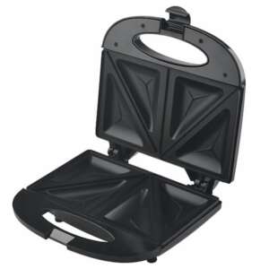 Iskra SM-2-BL fekete szendvics sütő, nyitva, tapadásmentes sütőfelülettel - Vízforraló, Kenyérpirító, Szendvicssütő és Asztali grillsütő