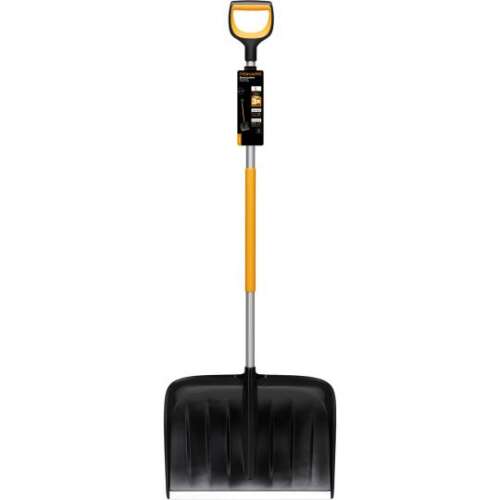 Fiskars 1057178 snow shovel with black blade and yellow handle