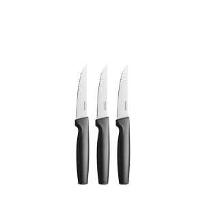 Noże do steków Fiskars Functional Form, zestaw 3 sztuk, czarne uchwyty, ostrza ze stali nierdzewnej - Fiskars