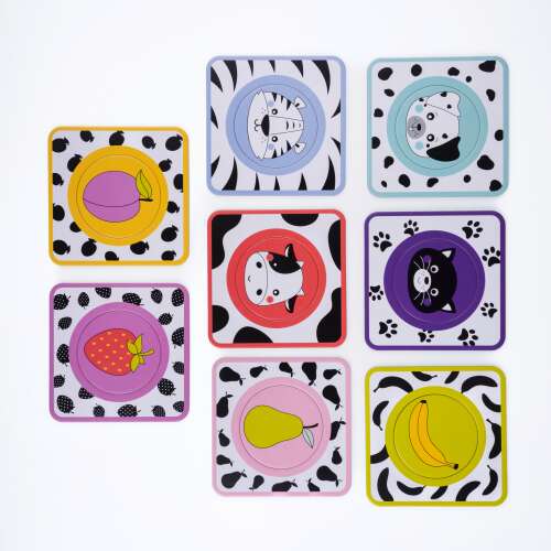 GaGaGu Circle Puzzles for Toddlers, 8 pieces, featuring colorful fruits and animals