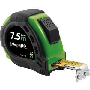 Merná páska ISKRA ERO 7,5m, LD-7HN12X, zelená a čierna, s magnetickým koncom pásky - Meracie pásy