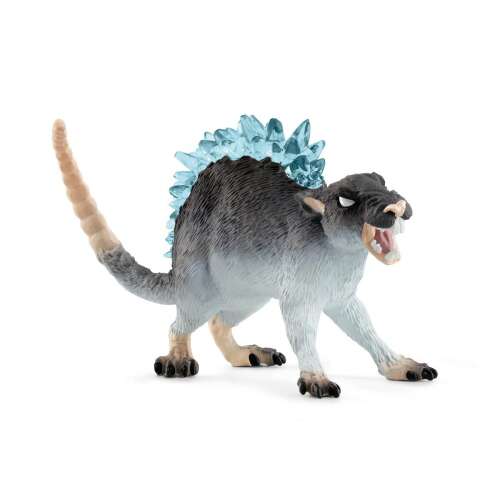 Schleich Eldrador Creatures Ice Rat figure, a grey rat with blue ice crystals on its back, standing on a white background