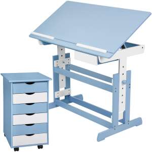 Adjustable Desk with Mobile Container on Casters 105970395 - Youth desk