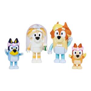 Bluey Wedding Time Figure Set, featuring Bluey, Bingo, Frisky, and Uncle Rad - Figure