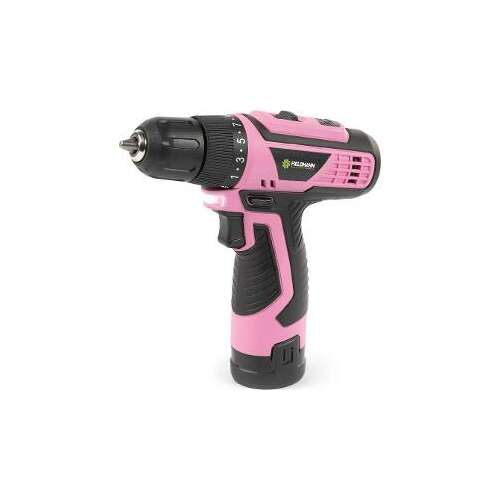 Fieldmann FDV 10249-A 12V Cordless Drill Driver, pink and black