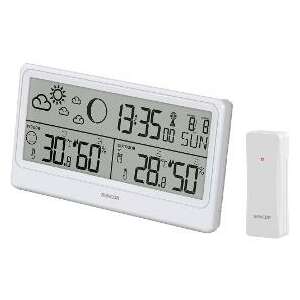 Sencor SWS 3600 weather station, white, digital display, indoor and outdoor temperature and humidity, clock, moon phase, wireless sensor - Sencor