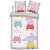 Peppa Pig kids bedding set, pink and white striped duvet cover with Peppa Pig characters, 100x135cm duvet cover and 40x60cm pillowcase