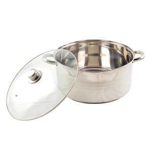 Cratită din oțel inoxidabil de 10 litri cu capac de sticlă 32*21 cm