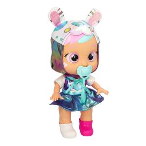 Păpușa Cry Babies Stars Jane cu un costum de animal drăguț, îmbrăcată cu o rochie albastră și șosete albe, stând pe un fundal alb - IMC Toys