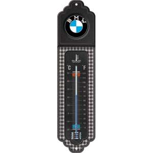 Kovový teplomer BMW Pepita so stupnicou Celzia a Fahrenheita