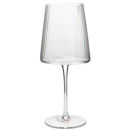 KARE RIFFLE 760 ml borospohár, átlátszó üveg bordázott mintával, elegáns és modern