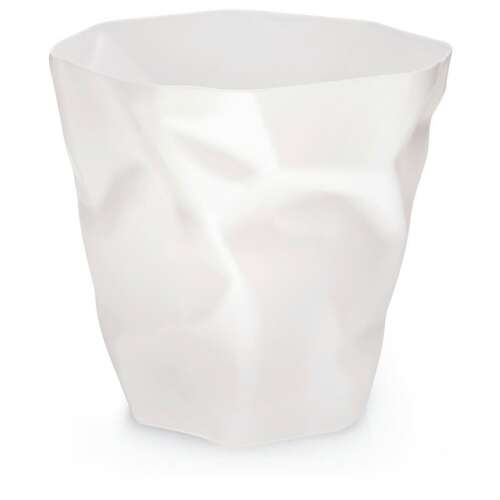 Fehér gyűrött papír szemetes, Plast szemetes, fehér szemetes, modern szemetes, irodai szemetes, otthoni szemetes - Szemetes