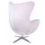 Hátulnézet a világos rózsaszín bársony EGG WIDE fotelről króm talppal