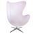 Hátulnézet a Bársony Tojásfotel világos rózsaszín bársony forgószékéről