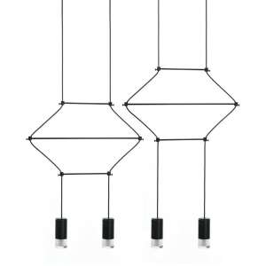 Flusso Line 4 Függőlámpa - Fekete - 4 Karos
