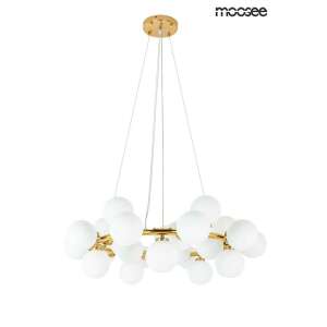 MOOSEE COSMO 72 arany függőlámpa, modern design 25 fehér üveg gömbbel - Moosee