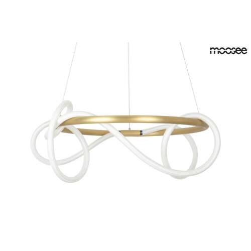 MOOSEE SERPIENTE 60 arany függőlámpa, modern design, fehér és arany, LED világítás