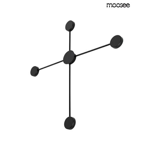 MOOSEE SHADOW 4 CLOSE fekete fali lámpa, ferde nézet