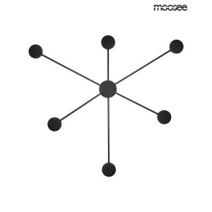 MOOSEE SHADOW 6 CLOSE fekete fali lámpa fehér háttérrel - Moosee