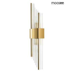 MOOSEE SLANT arany fali lámpa, modern design üveg és fém kombinációval, ferde átlátszó árnyékolókkal, tökéletes klasszikus és modern belső terekhez - Moosee