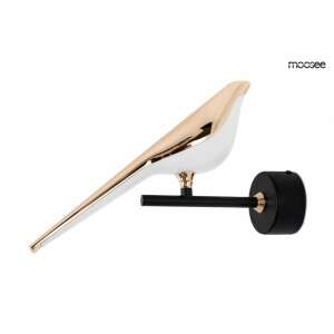 MOOSEE BIRD fali lámpa, modern dizájn, fehér és arany madár fekete ágon, LED fény, falra szerelhető - Moosee