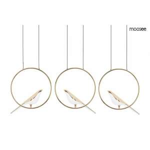 MOOSEE BIRD LINE arany függőlámpa három madár alakú szórófejjel - Moosee