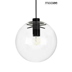 MOOSEE SANDRA 30 fekete függőlámpa, átlátszó üveg gömb lámpabúra, modern design - Moosee