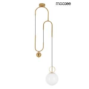 MOOSEE LIFT arany függőlámpa, modern design két fehér üveg gömbbel - Moosee