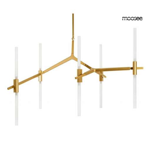 MOOSEE CANDELABR 10 arany függőlámpa, modern design állítható árnyékolókkal és karokkal, 10 üveg árnyékoló, arany szín