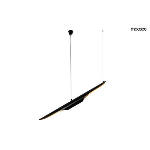 MOOSEE CONTEO fekete függőlámpa, modern design, arany belseje, hosszú és vékony, mennyezetről lóg