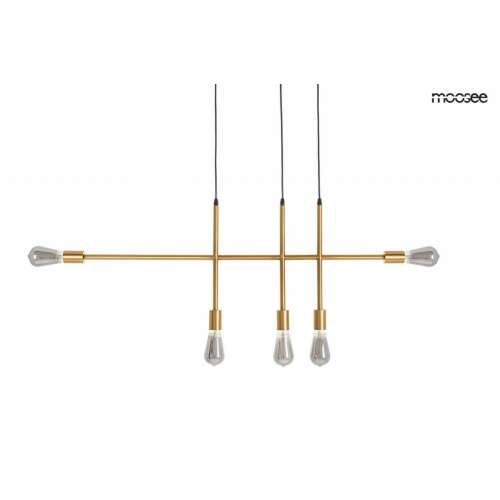 MOOSEE RIVA 5 arany függőlámpa, modern design, ipari stílus, 5 fényforrás, szatén arany felület
