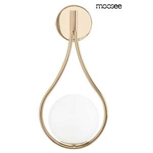 MOOSEE ROMA arany fali lámpa, modern design, arany színű, fehér üveg búra - Moosee