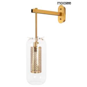 MOOSEE LAMPION arany fali lámpa, modern design tiszta üveg búrával és arany fém díszítéssel - Moosee