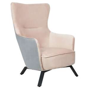 VIGO Bársony Fotel - Világosszürke/Bézs - 100x68x70 cm