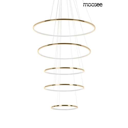 MOOSEE RING SLIM L arany függőlámpa, modern design, 5 gyűrű, állítható magasság