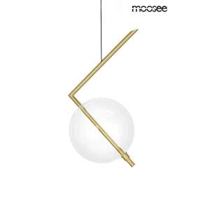 MOOSEE ECHO arany függőlámpa, modern design, geometrikus forma, átlátszó üveg búra, szatén arany fém keret - Moosee
