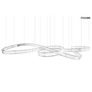 MOOSEE WAVE 380 krómozott függőlámpa, modern design, kristály és acél, elegáns és fényűző hatás - Moosee