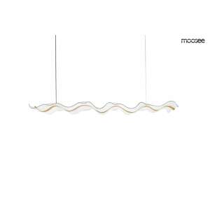 MOOSEE BREATH 120 arany függőlámpa, modern design, hullámos forma, átlátszó akril, arany díszítéssel - Moosee