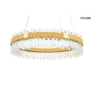 MOOSEE AMIRA 100 arany függőlámpa, modern, elegáns, kristály, kerek, arany keret - Moosee
