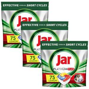 Jar Platinum Plus All-in-One Tabletki do Zmywarki, Cytryna, 75 sztuk, 3-pak - Tabletki do zmywarek