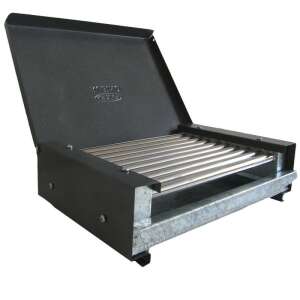 Rubino EU-0,9K elektromos grill, 900W, zsírtálcával, nyitott, ferde nézet - Rubino