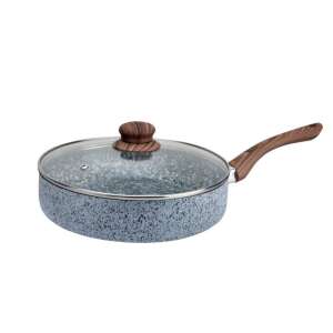 Tigaie cu capac Oliver Voltz Siena OV51319J26CD, 26 cm, adâncime, strat de marmură, inducție, gri