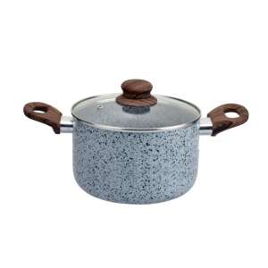 Ghiveci Oliver Voltz Siena OV51318J20D, 20 cm, 3,1 L, Adanc, Acoperire cu marmura, Inductie, Manere moi, Gri/maro