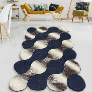 Covor Chilai Home 959CHL2292, 120x180 cm, Poliester, Antibacterian, 10 mm, Albastru/bej