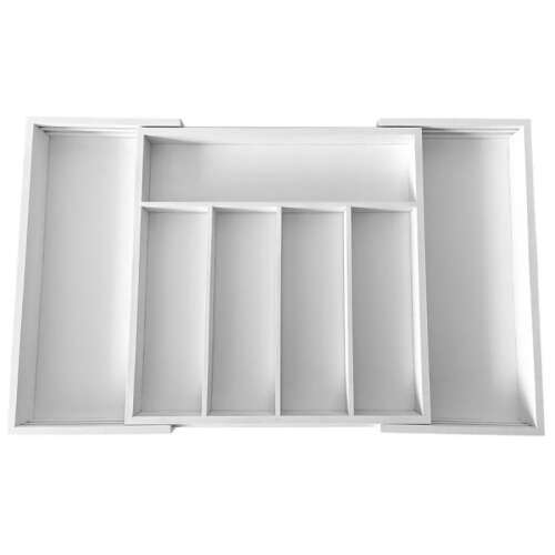 Kinghoff KH 1746 Expandable Bamboo Cutlery Organizer, White 106421627