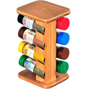 Kesper 58098 4-tier bamboo spice rack with 16 spice jars - Spice Rack