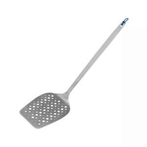 Tasty slotted turner spatula with a blue hanging loop, made of stainless steel, 33 cm long - Spatula