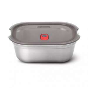 Cutie pentru alimente Black+Blum Meal Prep FBSS-BX-L017, 1,2 l, dreptunghiulară, la cuptor, fără BPA, oțel inoxidabil, gri/roșu 106422028 - Caserole