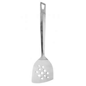 Fackelmann 40641 slotted turner spatula, 33 cm, stainless steel, silver - Spatula