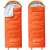 Springos® Cs0120 Turista Schlafsack, orangefarbener Schlafsack mit grauer Innenausstattung, Vorderansicht